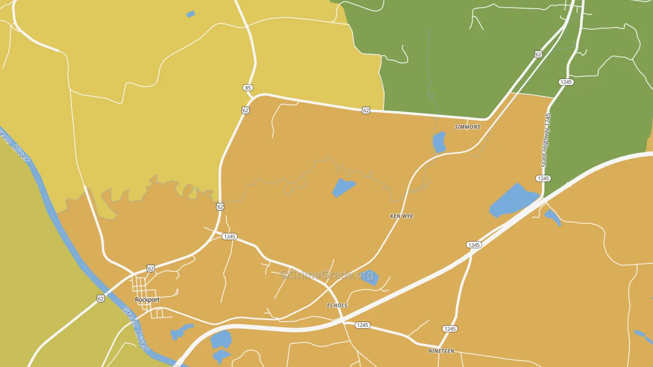 Echols, KY Map of Robbery Rates
