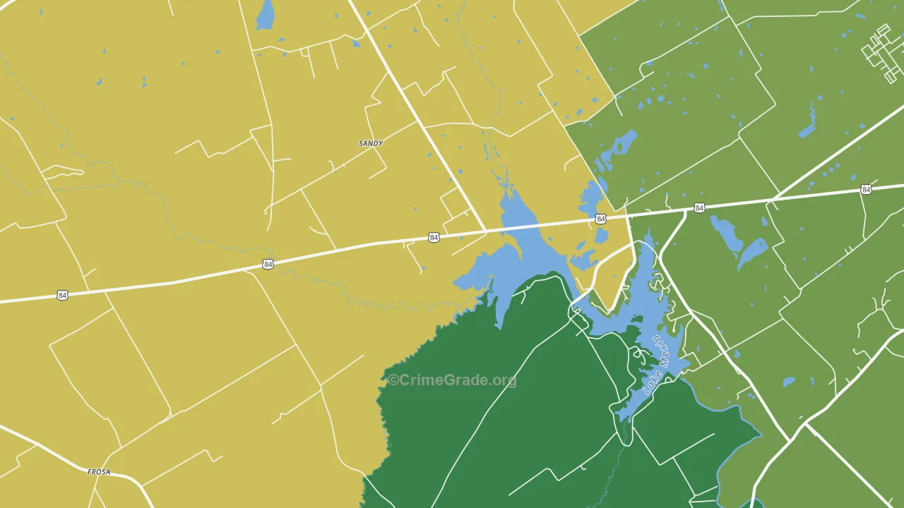 Echols, TX Map of Robbery Rates