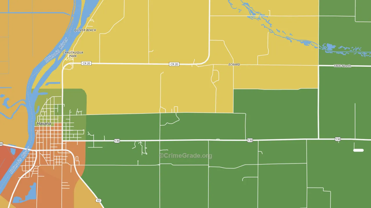 Eckard, IL Map of Robbery Rates