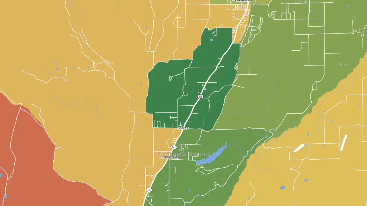 Eckert, CO Map of Robbery Rates