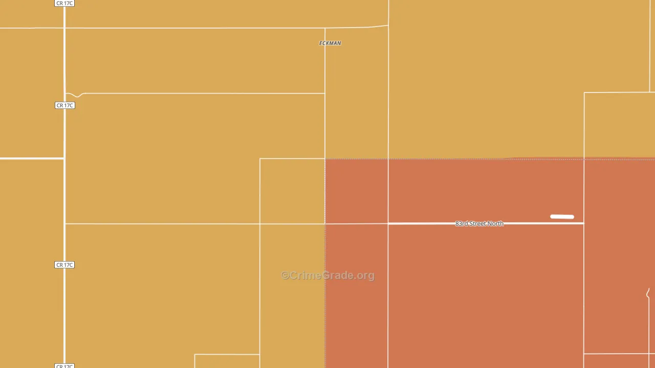 Eckman, ND Map of Robbery Rates