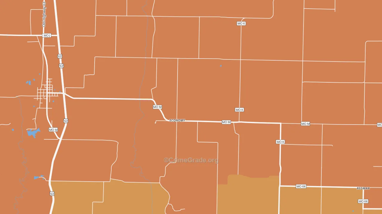 Economy, MO Map of Robbery Rates