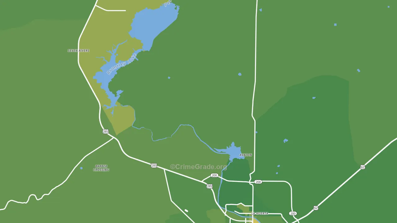 Eddy County, NM Map of Robbery Rates
