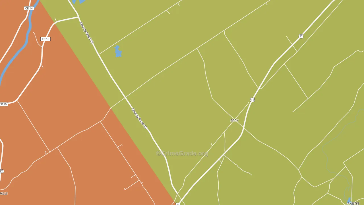 Eddy, NY Map of Robbery Rates
