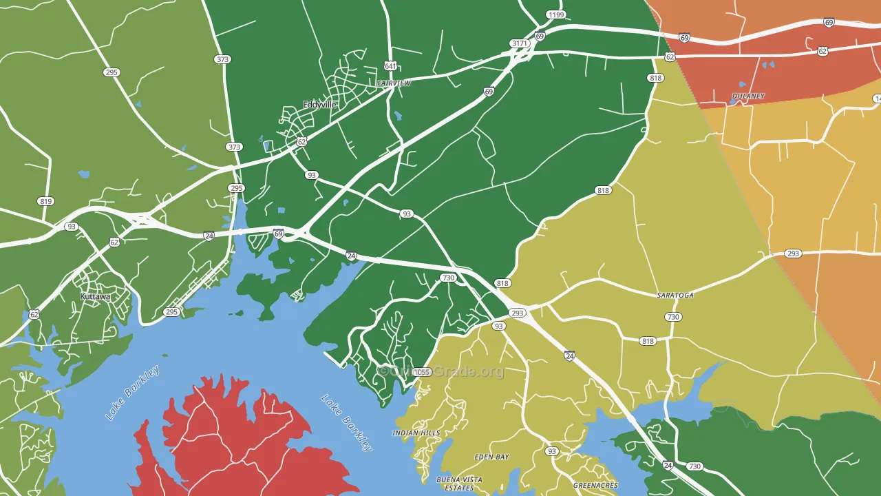 Eddyville, KY Map of Robbery Rates