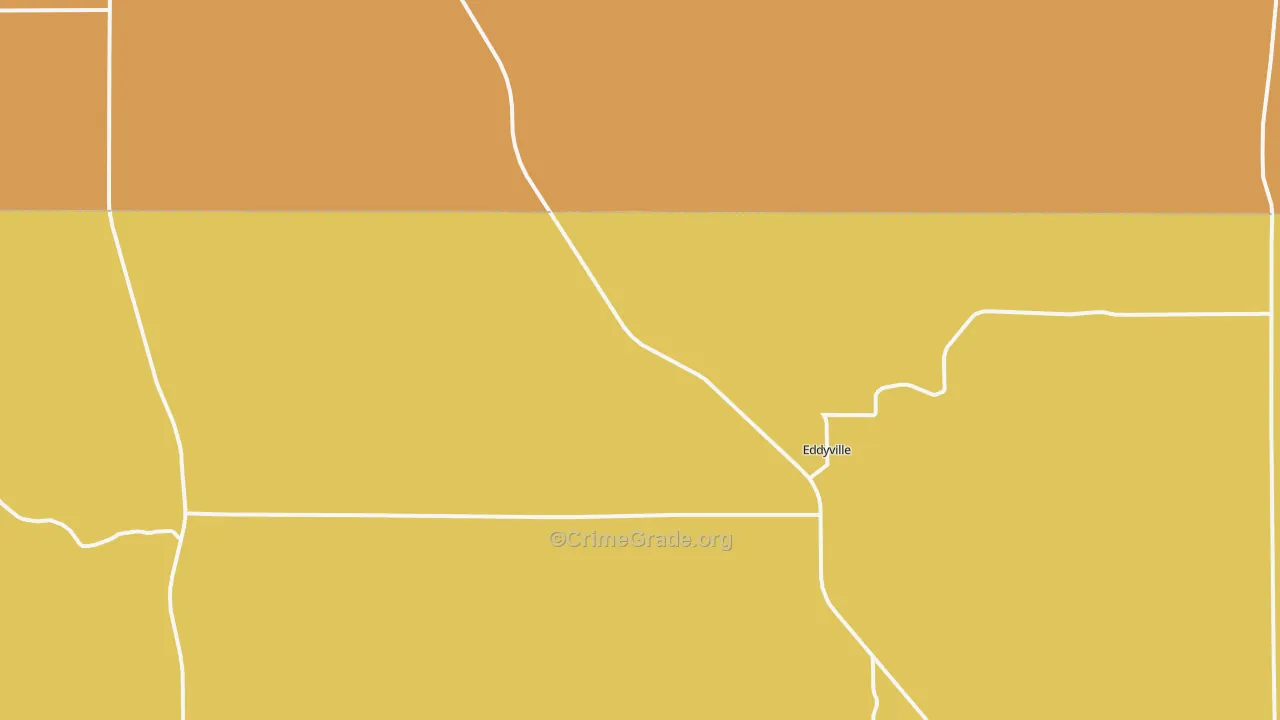 Eddyville, NE Map of Robbery Rates