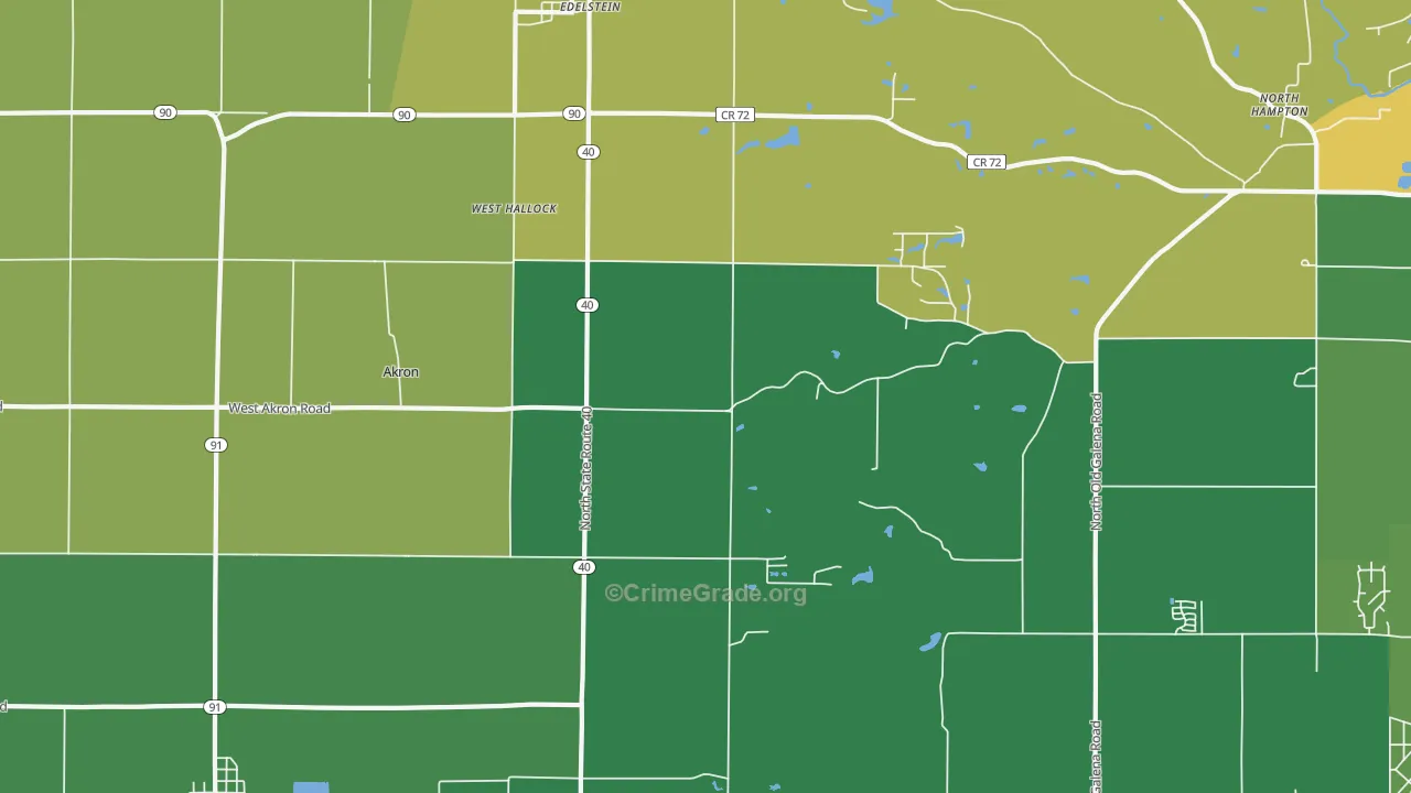 Edelstein, IL Map of Robbery Rates