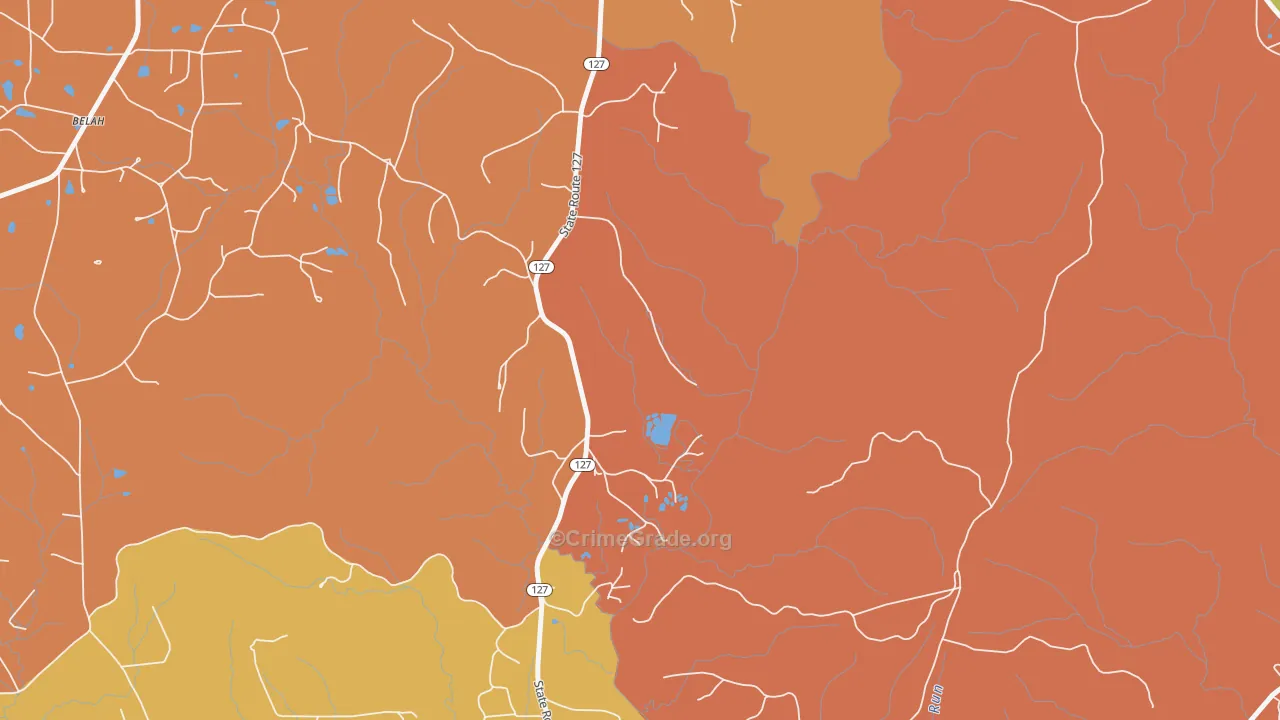 Eden, LA Map of Robbery Rates