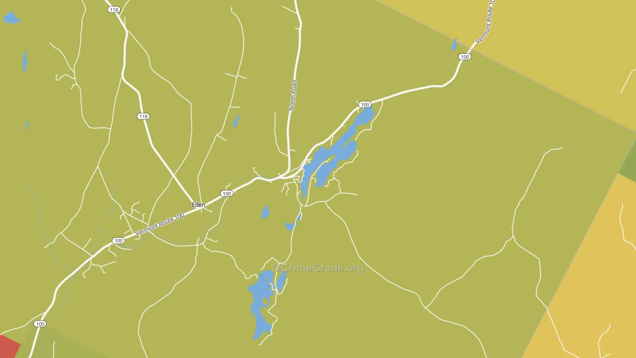 Eden Mills, VT Map of Robbery Rates