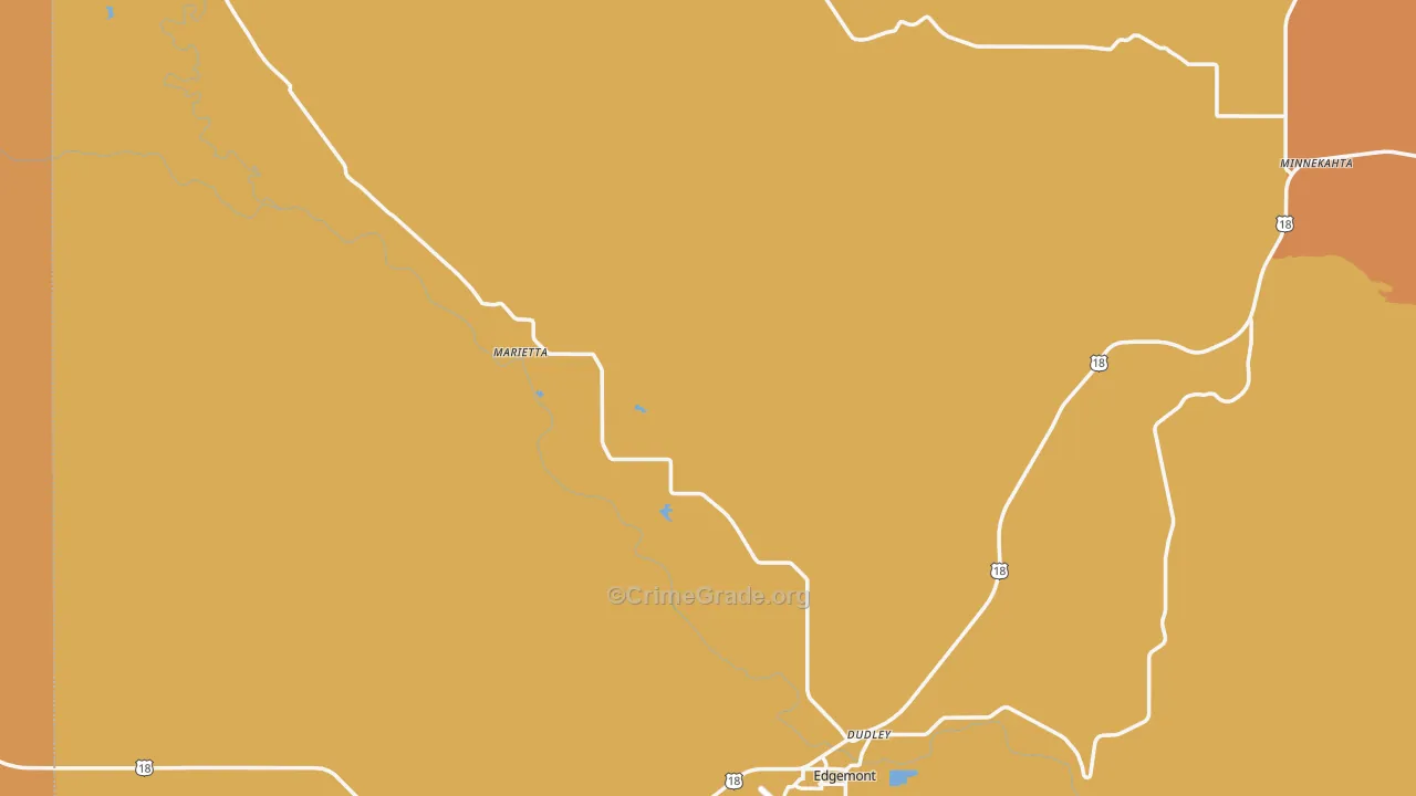 Edgemont, SD Map of Robbery Rates