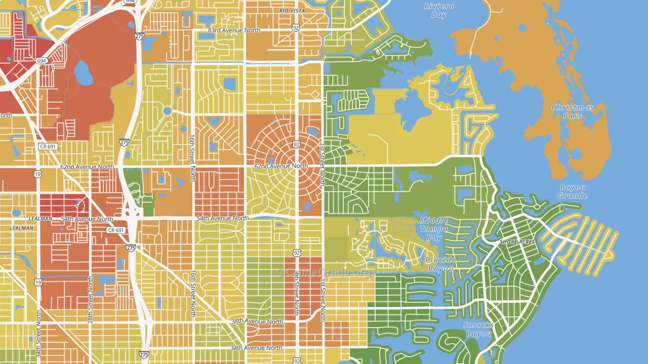 Edgemoor, St. Petersburg, FL Map of Robbery Rates