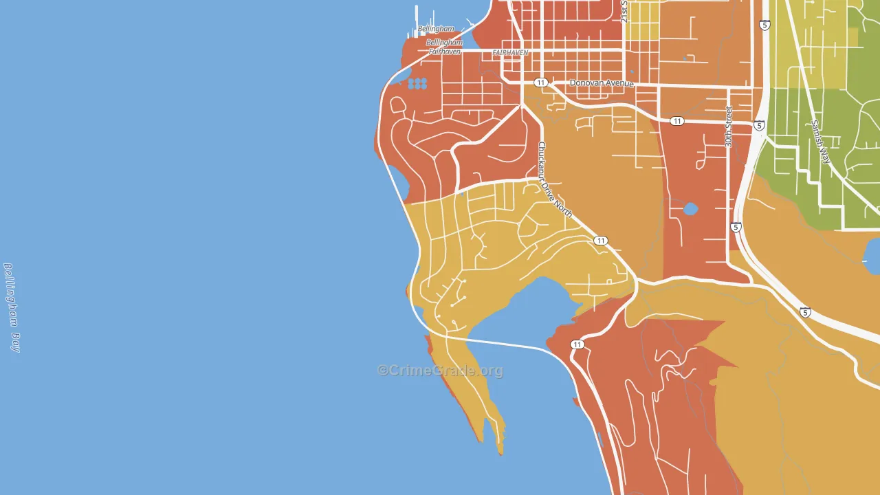 Edgemoor, WA Map of Robbery Rates