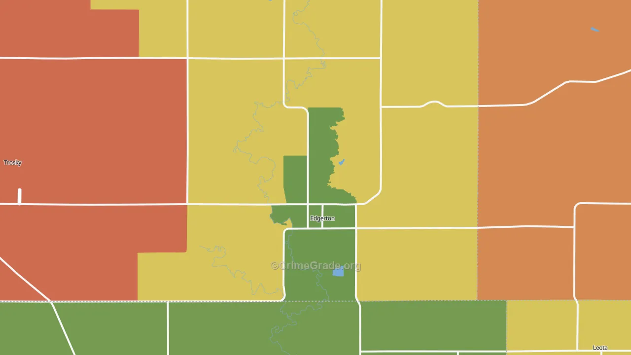 Edgerton, MN Map of Robbery Rates