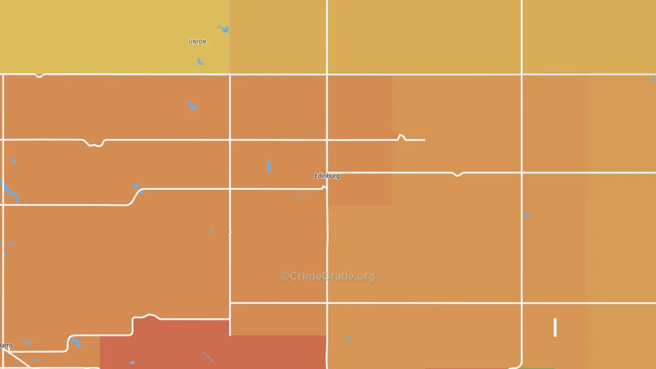 Edinburg, ND Map of Robbery Rates