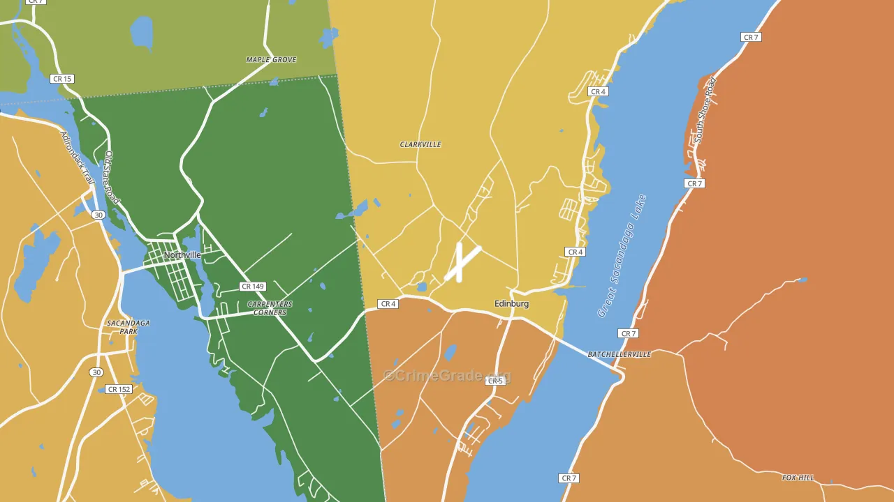 Edinburg, NY Map of Robbery Rates