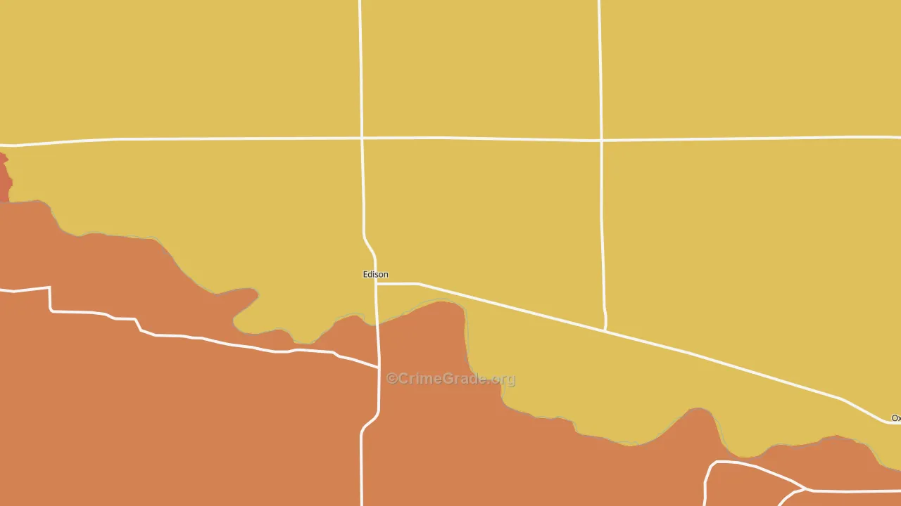 Edison, NE Map of Robbery Rates
