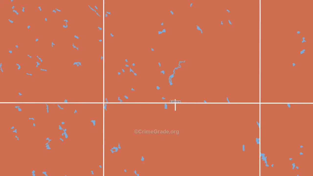 Edmore, ND Map of Robbery Rates
