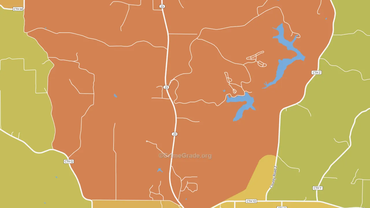 Edmund, WI Map of Robbery Rates