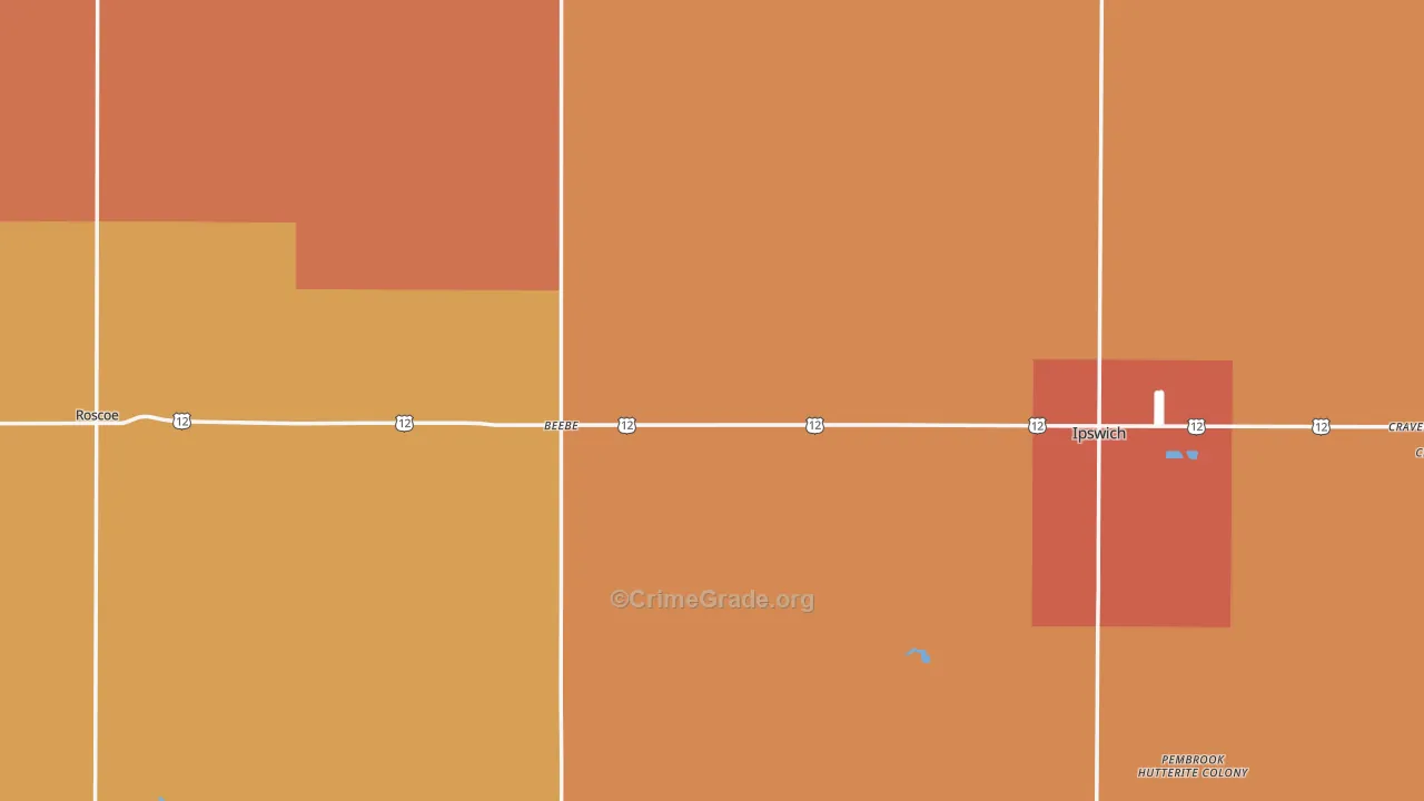 Edmunds County, SD Map of Robbery Rates