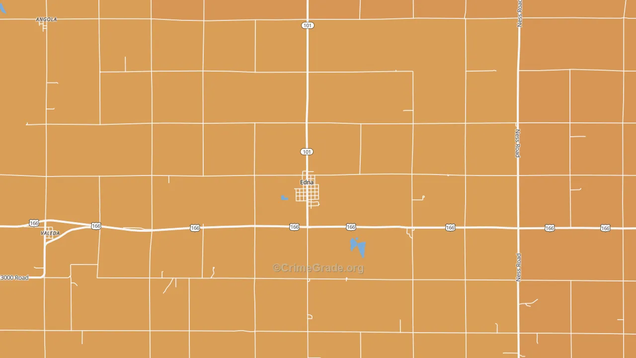 Edna, KS Map of Robbery Rates