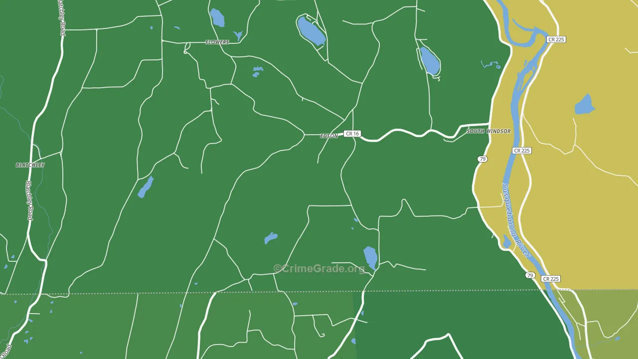 Edson, NY Map of Robbery Rates