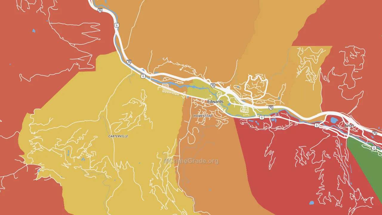 Edwards, CO Map of Robbery Rates