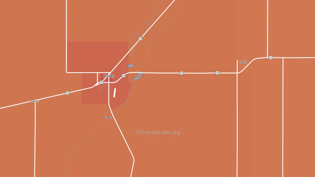 Edwards County, KS Map of Robbery Rates