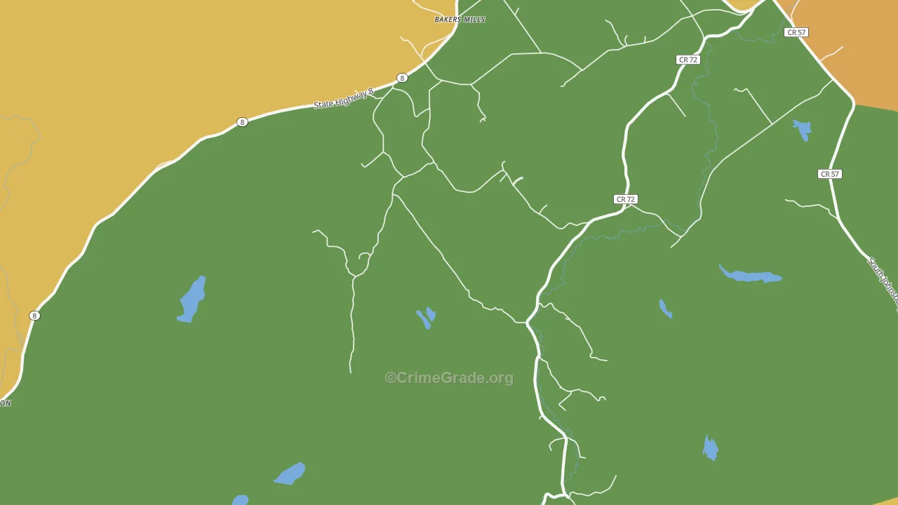 Edwards Hill, NY Map of Robbery Rates