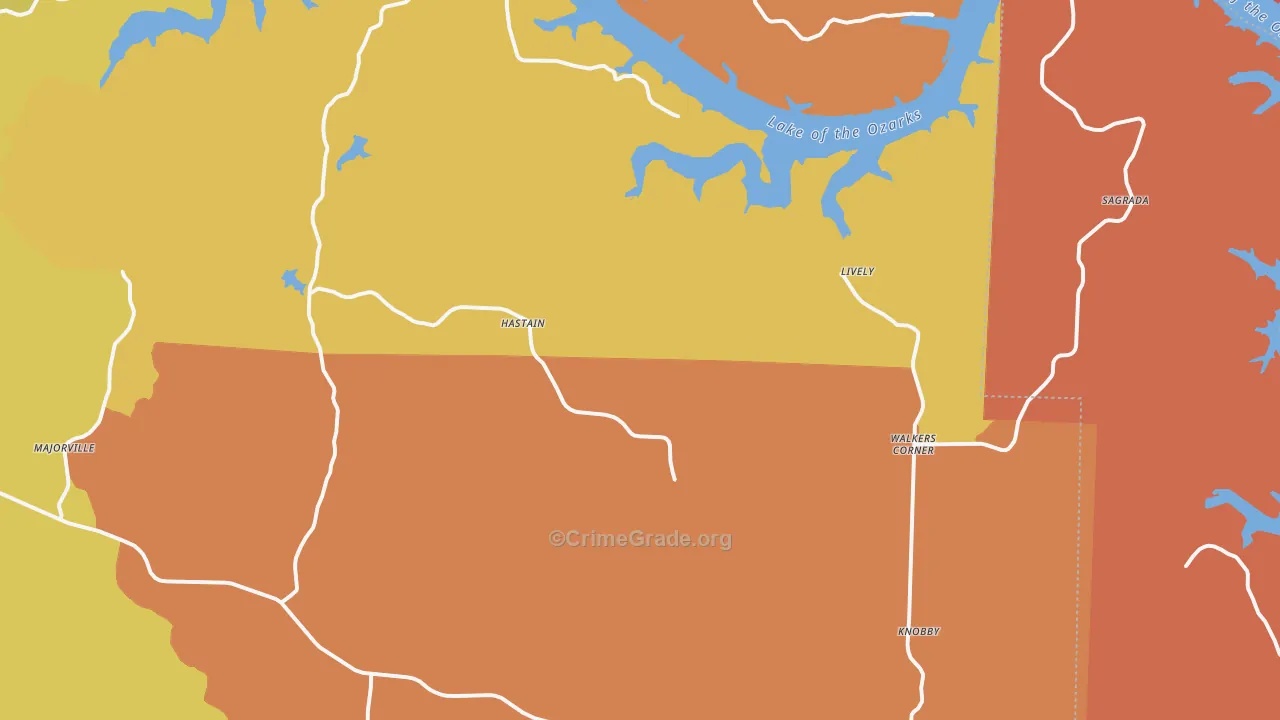 Edwards, MO Map of Robbery Rates