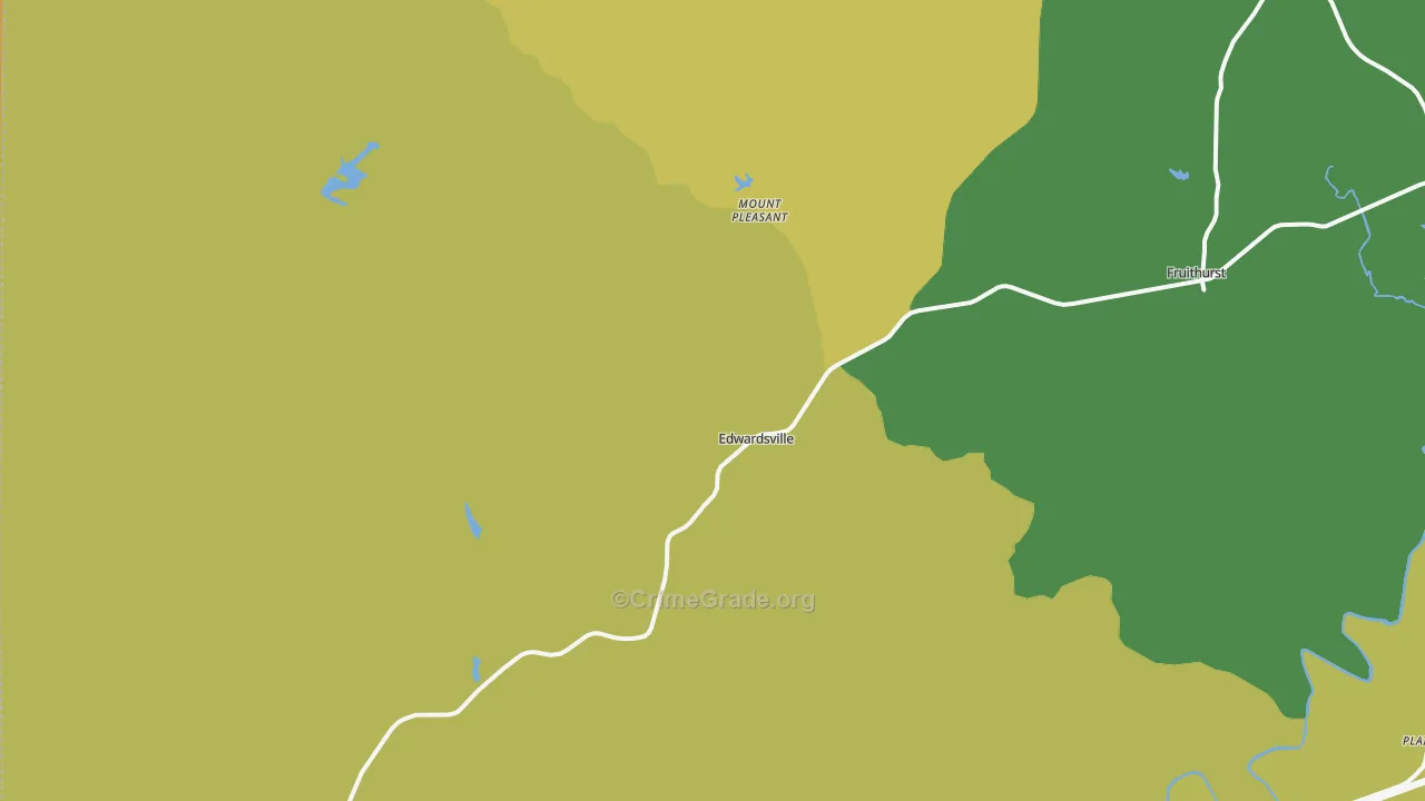 Edwardsville, AL Map of Robbery Rates