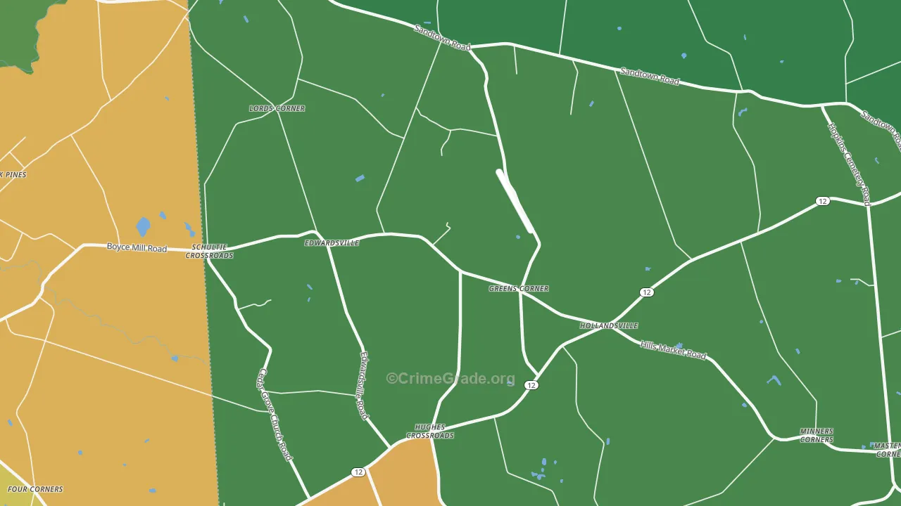 Edwardsville, DE Map of Robbery Rates
