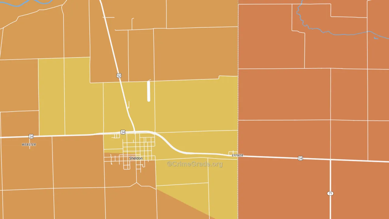 Effner, IL Map of Robbery Rates