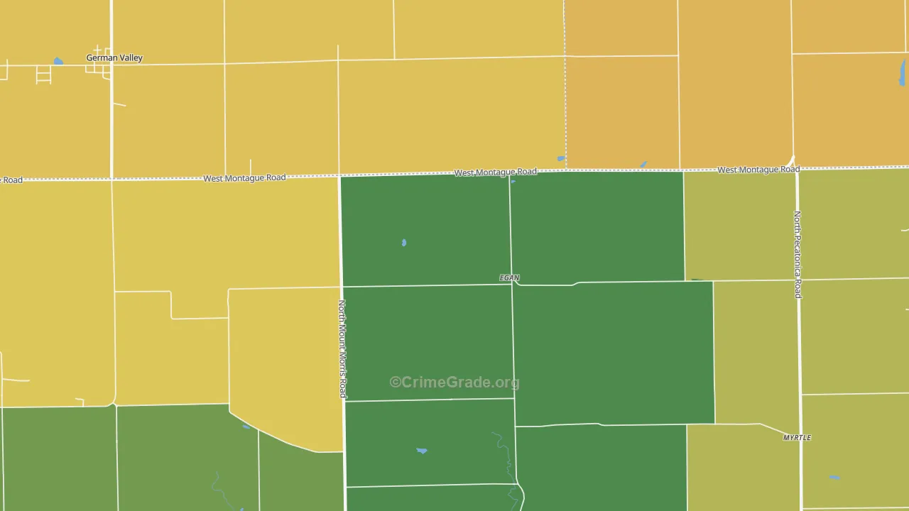 Egan, IL Map of Robbery Rates