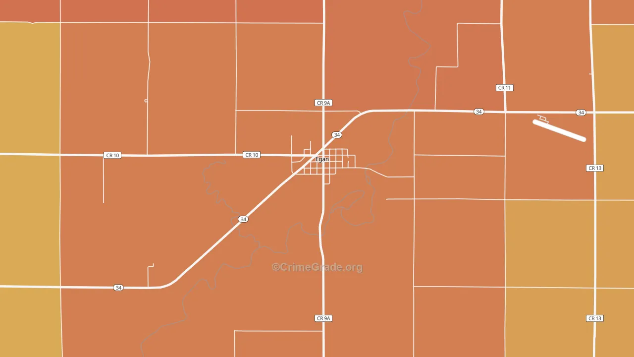Egan, SD Map of Robbery Rates