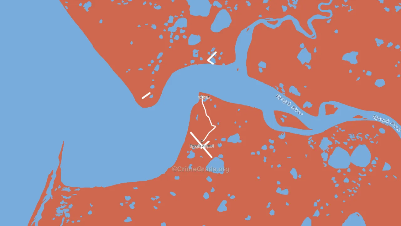 Egegik, AK Map of Robbery Rates