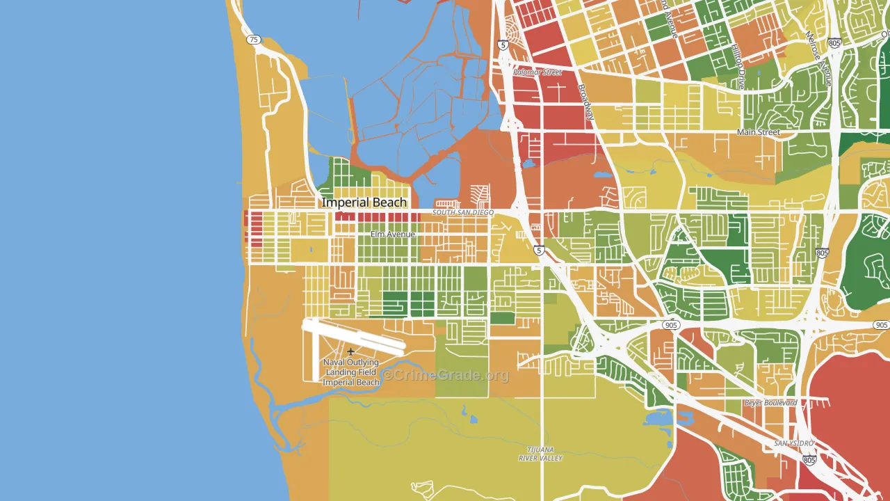 Egger Highlands, San Diego, CA Map of Robbery Rates