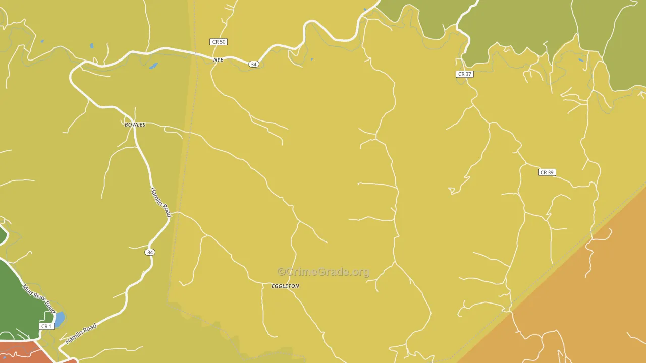 Eggleton, WV Map of Robbery Rates