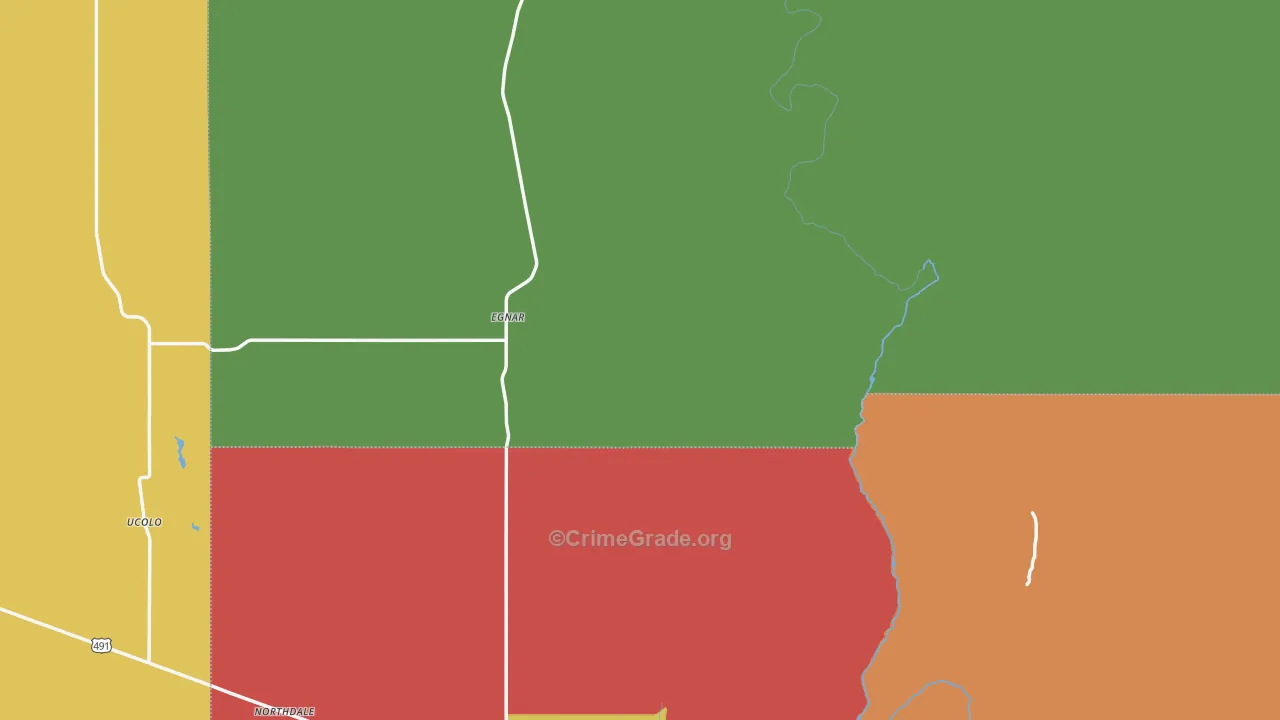 Egnar, CO Map of Robbery Rates