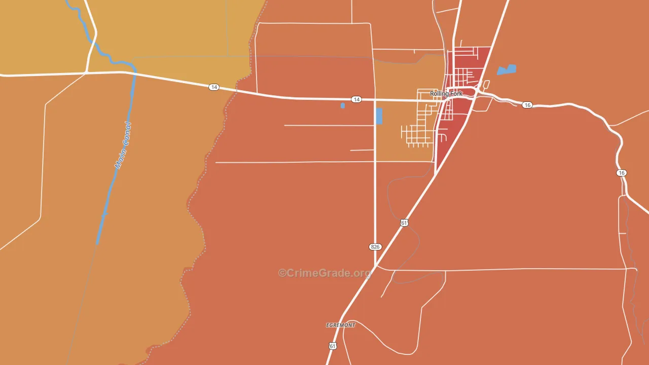 Egremont, MS Map of Robbery Rates