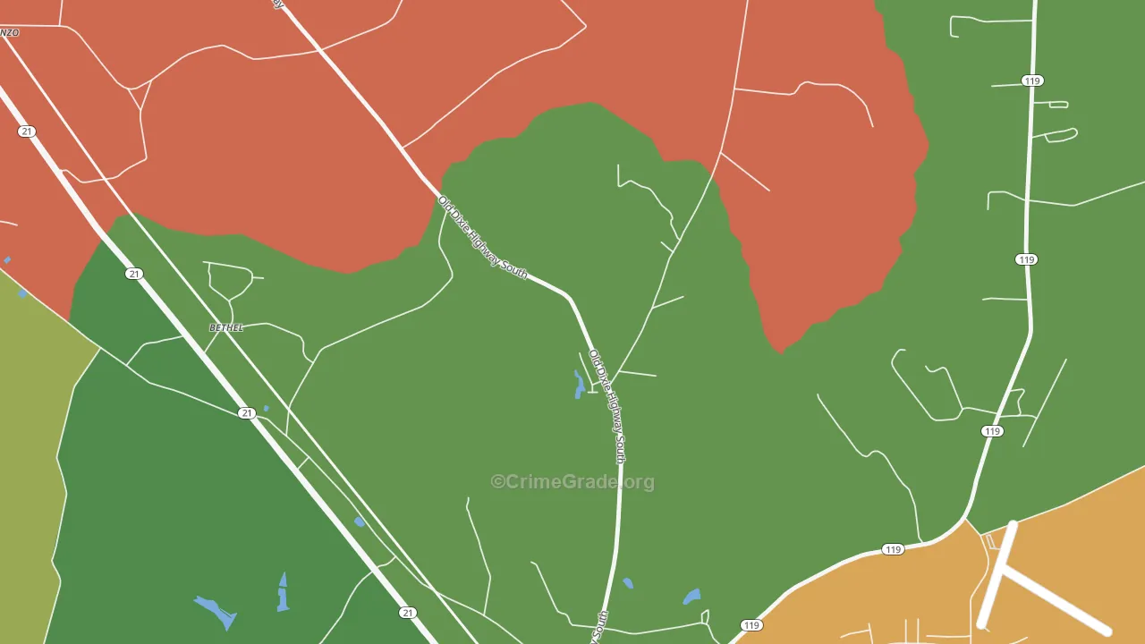 Egypt, GA Map of Robbery Rates