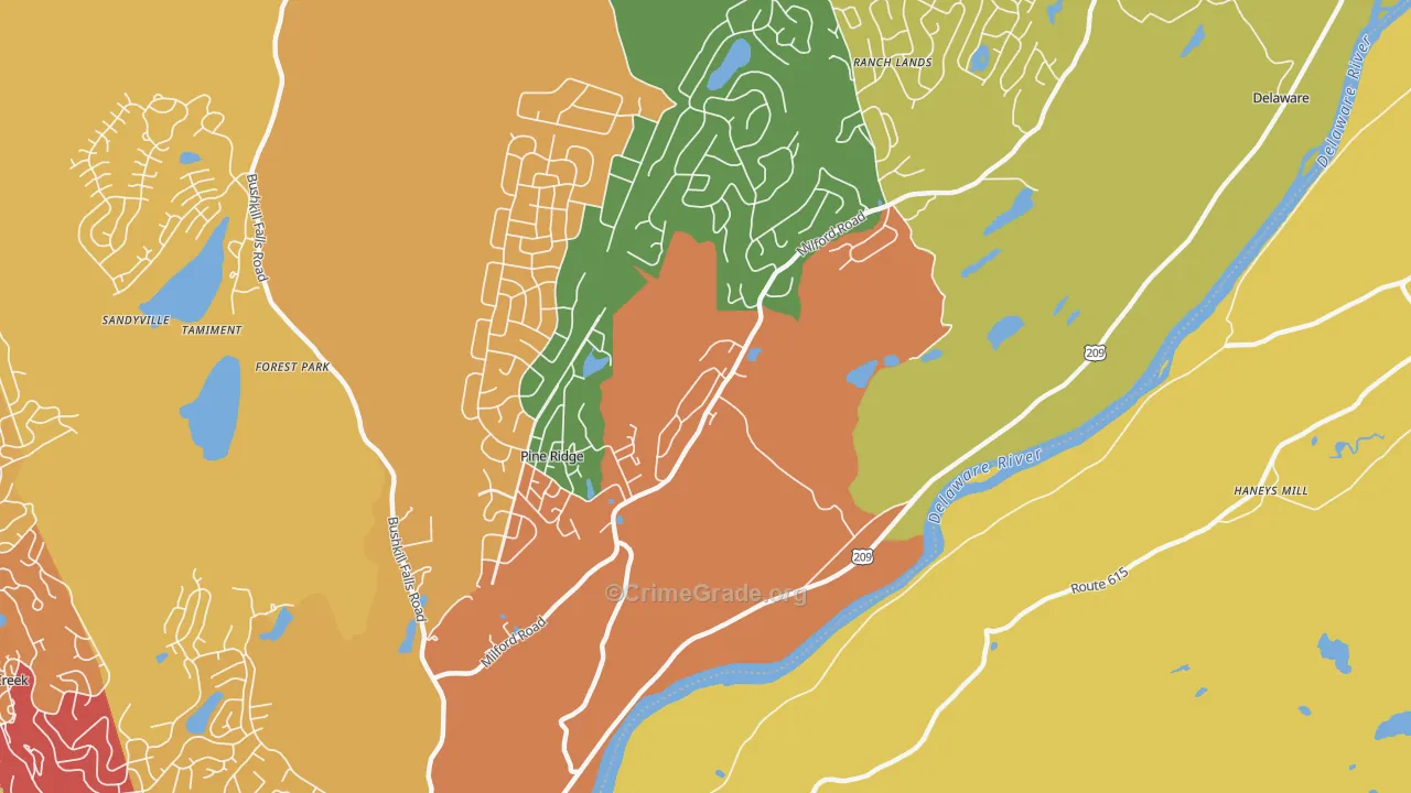 Egypt Mills, PA Map of Robbery Rates