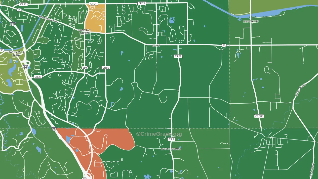 Egypt, NY Map of Robbery Rates