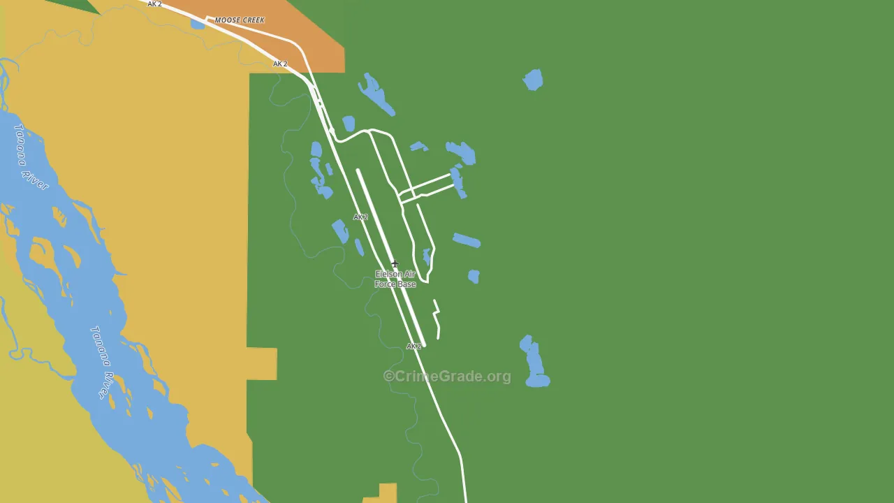 Eielson Afb, AK Map of Robbery Rates