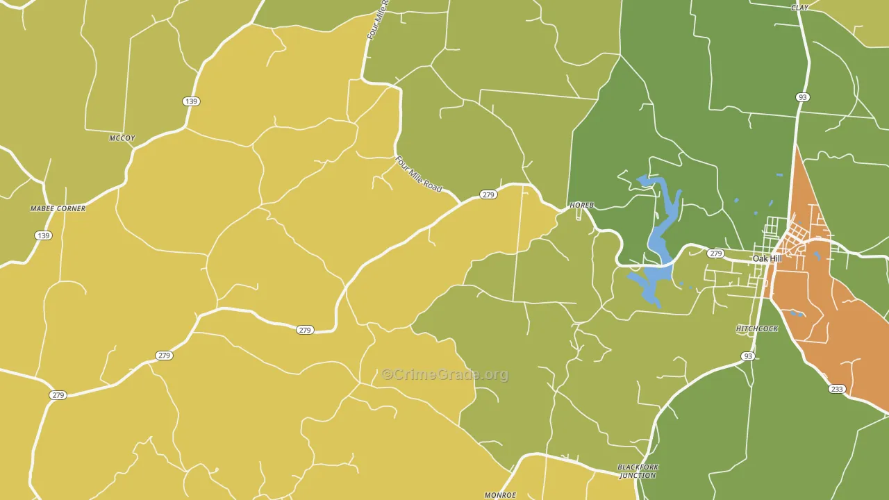 Eifort, OH Map of Robbery Rates