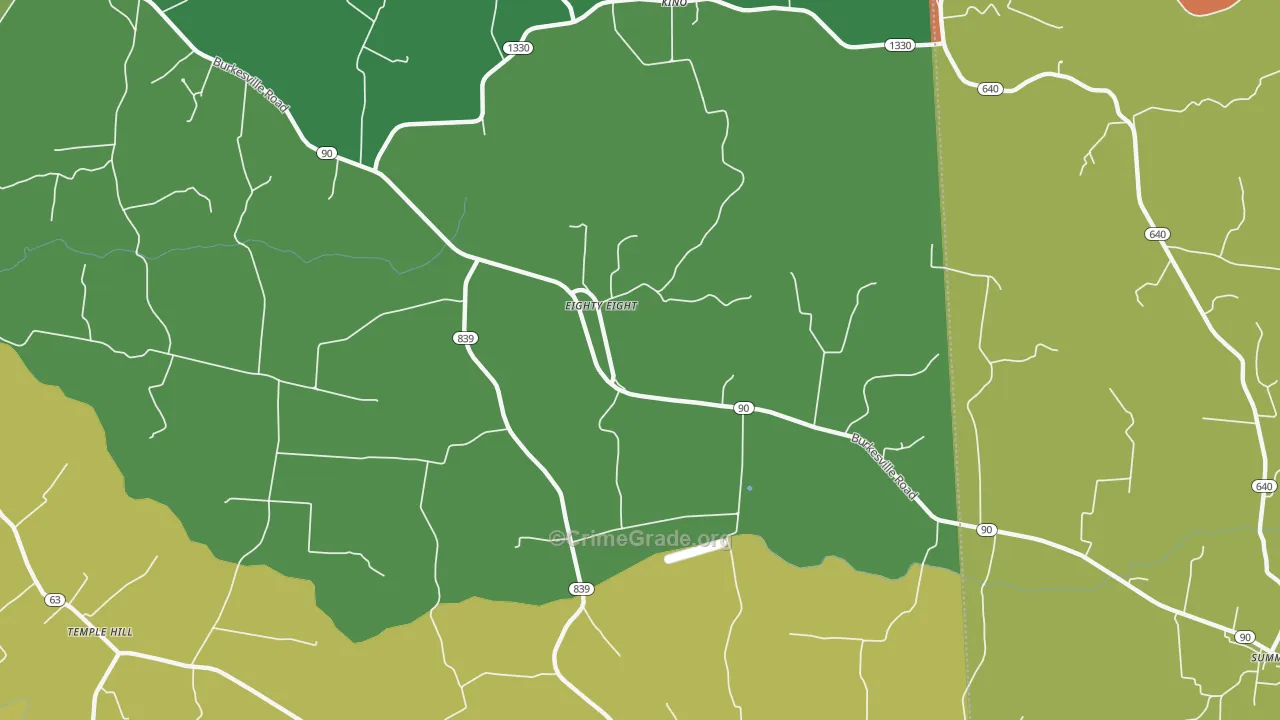 Eighty Eight, KY Map of Robbery Rates
