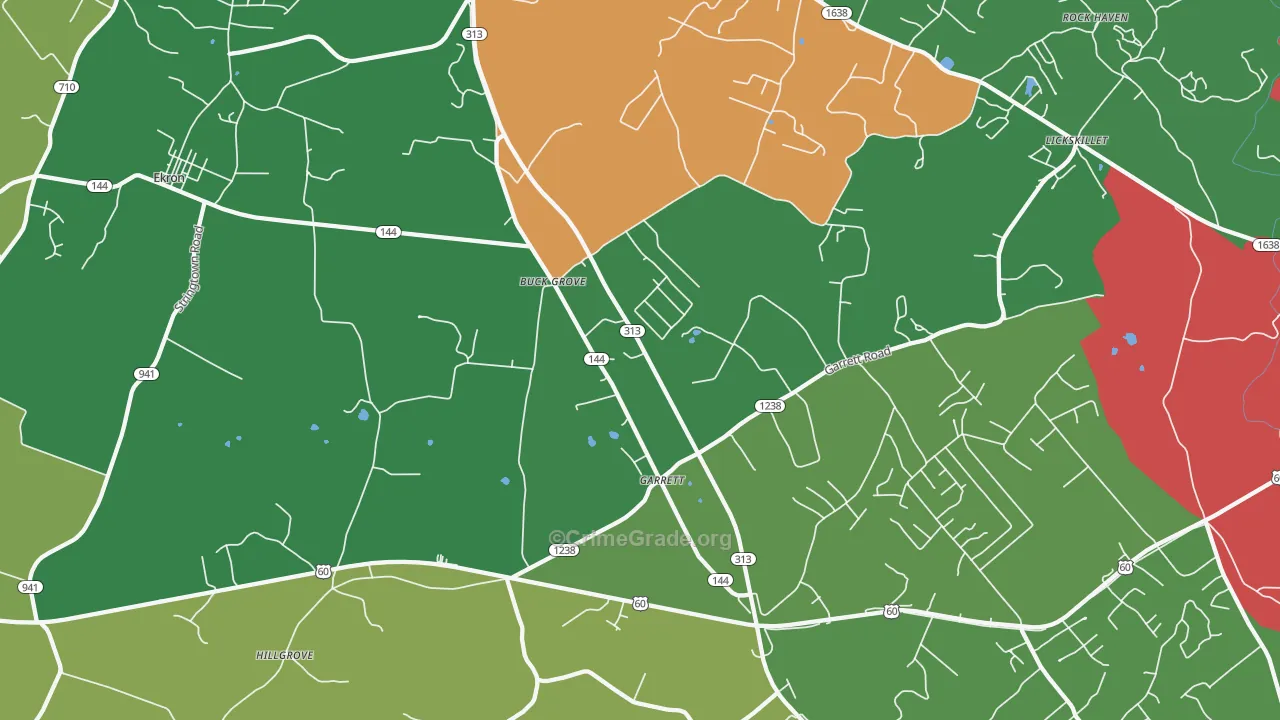 Ekron, KY Map of Robbery Rates