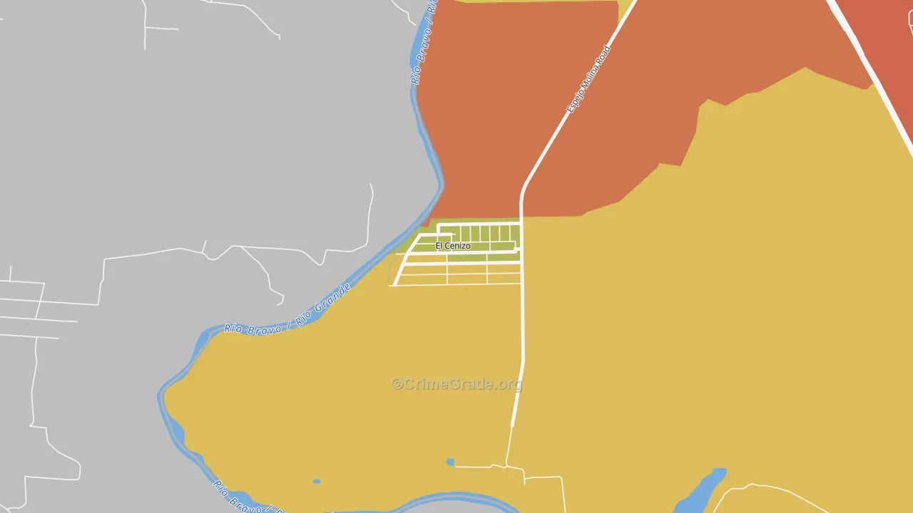El Cenizo, TX Map of Robbery Rates