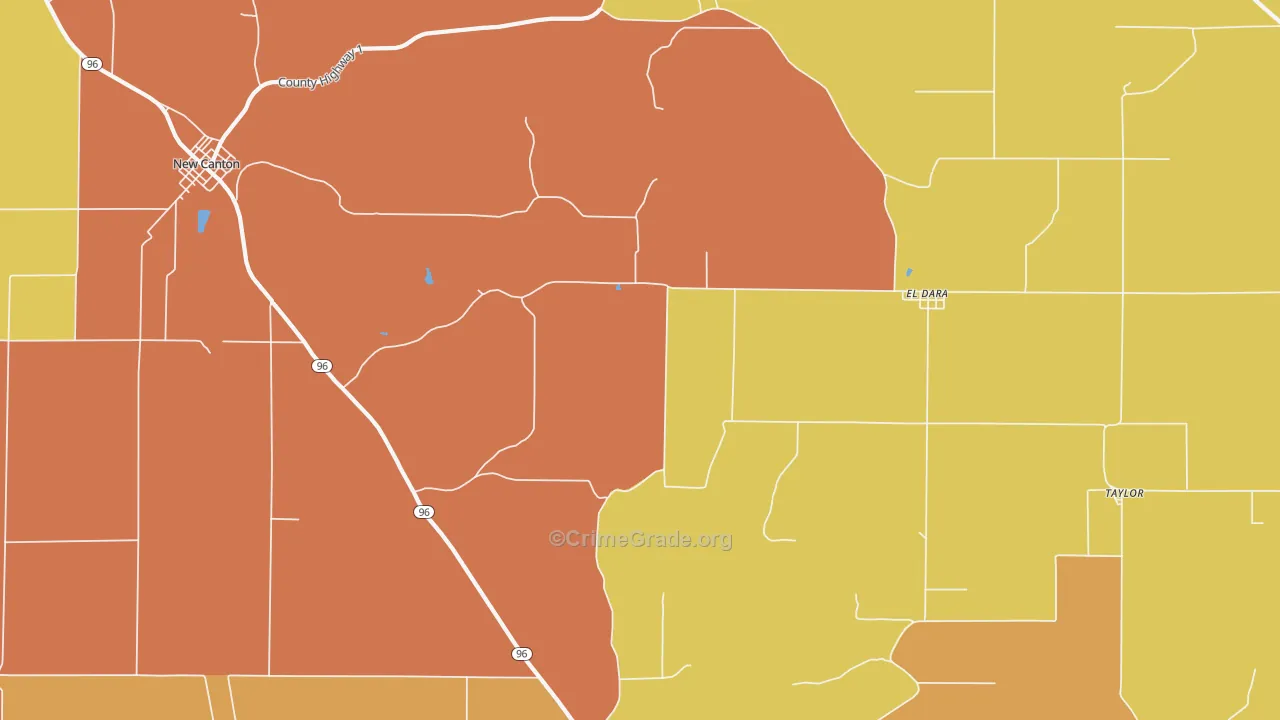 El Dara, IL Map of Robbery Rates