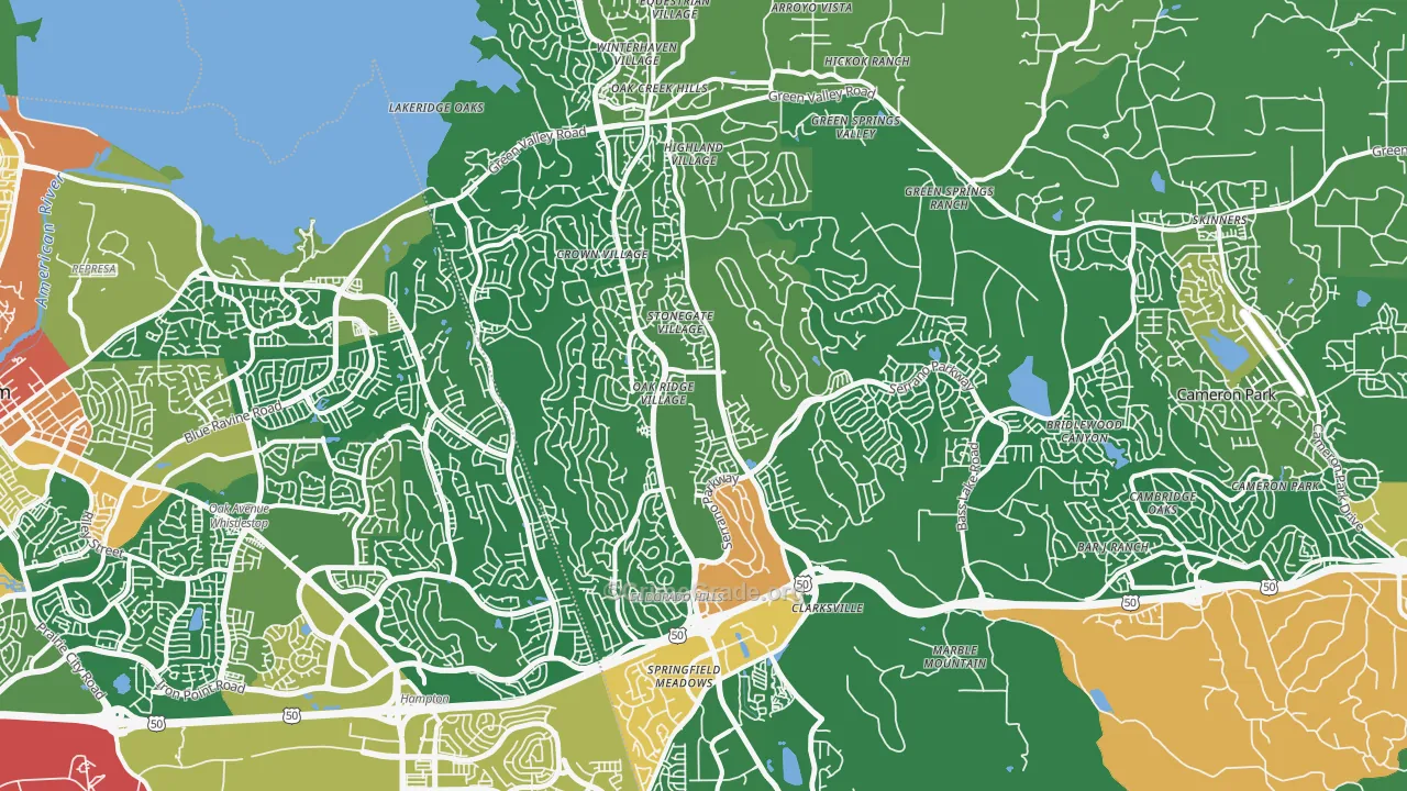 El Dorado Hills, CA Map of Robbery Rates