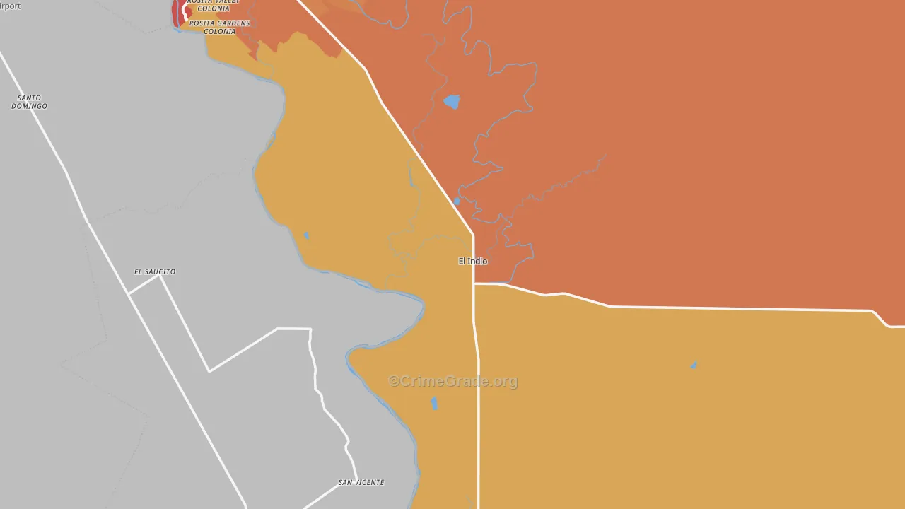 El Indio, TX Map of Robbery Rates